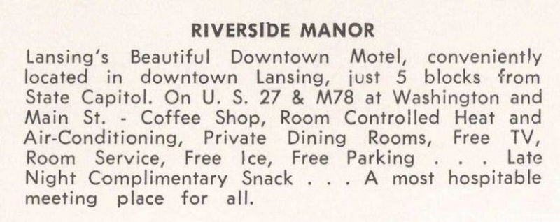 Riverside Motor Inn (Deluxe Inn, Riverside Manor) - Vintage Postcard